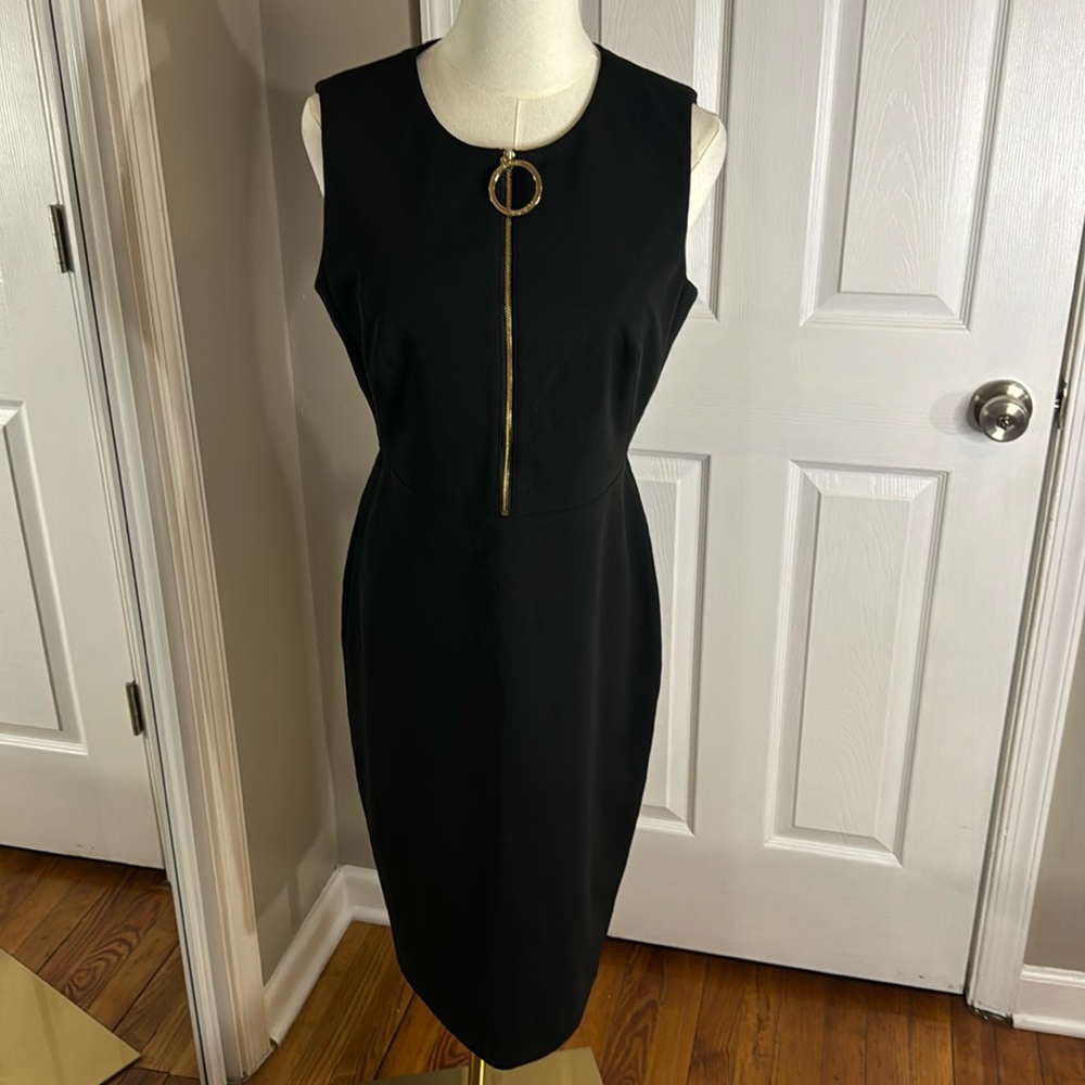 Calvin Klein Black Midi Business Professional Dress